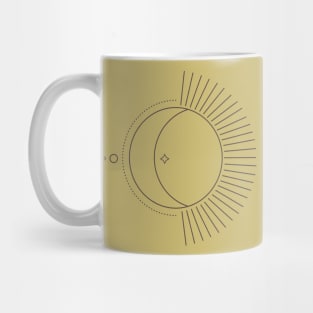 Line Art Moon Tattoo Style Mug